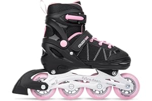 ‎MOVINO Movino Inline Skates | Cruzer One | Verstellbare Rollschuhe | Inliner für Damen Mädchen Jungen | Inliner für Kinder & Erwachsene | Inline Skates mit großen Rädern 72 mm | Kids-Inliner