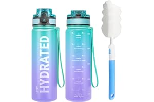 ‎SAHARASAILOR Sahara Sailor Trinkflasche, Sport Trinkflasche, [BPA-frei Tritan] 1L/500ML/750ML Auslaufsicher Sport Wasserflasche, Sportflasche für Fahrrad, Camping, Yoga, Gym (1 Flasche)