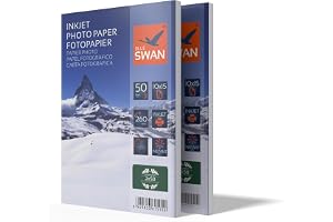 BLUE SWAN Glansigt Fotopapper 10x15 cm, 260 g/m², 100 Ark, Enkelsidigt
