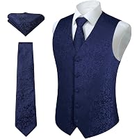 Gilet Rosso Paisley Con Papillon E Fazzoletto, Completo Uomo Per Matrimonio E Cerimonia, Taglie XS-6XL