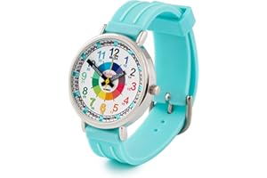 Kiddus Zegarek Edukacyjny Analogowy dla chłopca, dziewczynki. Naucz się Czytać Godzinę z naszym prostym systemem Time Teacher. Zawarte ćwiczenia. Mechanizm kwarcowy.