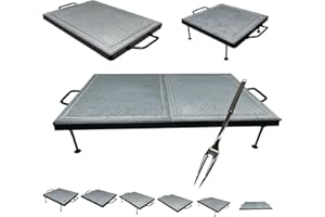 ANGELO PEGORARO Piastra in pietra lavica con telaio bistecchiera in pietra naturale (PIETRA LAVICA, CM 40X30 CON PIEDINI)