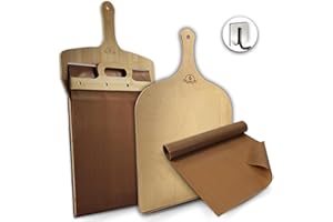 Leo and Gio Pelle à Pizza Coulissante 30 Cm Avec Tapis | Pelle Civière Pour Pizza Peel Prenez Pizza Coulissante Pelle à Pizza Coulissante