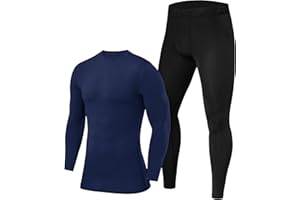 PowerLayer Boys' Performance Base Layer Thermal Long Sleeve Top & Tights Compression Set