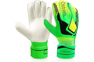 Obbsen Torwarthandschuhe mit Fingersave | Fußball Handschuhe Torwart mit Extra Starkem Grip | Größe 5-7 für Kinder Jugendliche, Größe 8-10 für Herren Damen
