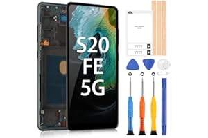 ARSSLY LCD-Bildschirm für Samsung Galaxy S20 Fe/Galaxy S20 Fe 5G 6,5 Zoll LCD Display Digitizer Touch Bildschirm Ersatz Assembly mit Werkzeugen (Schwarz mit Rahmen)