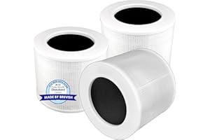 BRUVISH (3 pezzi) Core Mini Filtri HEPA per LEVOIT Core Mini Purificatore d'Aria, LAP-C161-WEU filtro CoreMini H13 True Hepa, filtro HEPA 3 in 1, Filtro dell'aria, filtri a carbone attivo