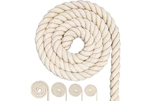 FORBELL Baumwollkordel, Makramee-Garnseil, viele Größen Baumwollseil für DIY-Bastelarbeiten, Geschenke (20mm(5M))