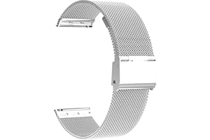 Microwear Cinturino in Acciaio Inossidabile,Cinturino per Orologio 16/18/20/22mm Cinturino Smartwatch in Maglia Intrecciata in Maglia Bracciale Cinturino Fibbia per Uomo e Donna…