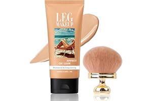 JIANGSHAN Body Makeup for Legs - Water-Resistant All Over Complexion Perfector with Brush, Vein & Tattoo Concealer for All Skin Tones, Hypoallergenic, Quick-Dry (Medium)