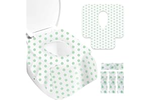 Gimars 30 Stück Einweg Toilettensitzbezug Einzeln verpackt, Übergroßer Toilettensitzabdeckung für Kinder und Erwachsene, WC Toilettenauflage mit rutschfesten Aufklebern für Kaufhaus, Krankenhaus usw.