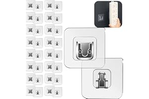 GOTRUST Doppelseitige Selbstklebende Wandhaken, 16 Paar Selbstklebende Haken zum Aufhängen, Klebehaken Transparent Ohne Bohren, Selbstklebende Hochleistungshaken Für Bad Und Küche