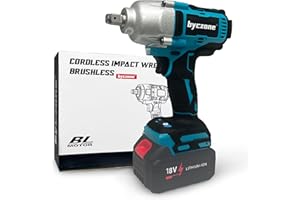 BYCZONE 1000 Nm 1/2 Zoll bürstenloser Schlagschrauber, kompatibel mit 18V Lithium-Akku von Makita, mit LED-Licht, geeignet für Reifenwechsel (Akku und Ladegerät nicht enthalten)