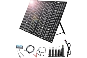 YINGGUANG 120W Plegable Solar Panel 120W Portátil Solar Panel con controlador para estación de energía portátil y batería de RV para acampar, teléfonos móviles, portátiles,12V/24V con salidas USB
