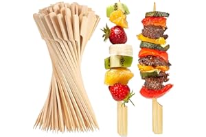 Funalix 100 Piezas Palillos de Madera, Pinchos de Bambú y Brochetas para Barbacoa, Ideales para Frutas, Cócteles, Parrillas y Aperitivos (18cm)