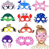 18 Maschere In Feltro Animali Oceano - Travestimenti Per Feste A Tema Marino, Compleanni