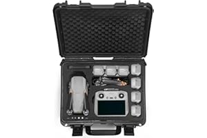 LEKUFEE Waterproof Carrying Case Compatible with DJI Air 3 Fly More Combo/DJI RC Pro/DJI RC 2/DJI RC N2/DJI RC/RC N1 Remote Controller and DJI Air 3 Drone Accessories(Case Only)