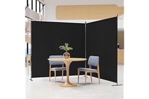 C-Hopetree 2 Panels 6 Ft Room Divider and Folding Privacy Screen, Indoor Fabric Portable Partition and Separation Wall for Home