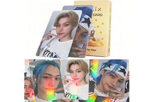 YUTO Lot de 50 cartes laser Stray Kids Felix Kpop - Cartes photo Kpop Stray Kids - Carte photo Merch Felix Lomo - Cadeau pour les fans de fille Straykids - Décoration de fête d'anniversaire