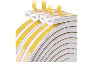 teeppo Dichtungsband Selbstklebend für Türen Fenster, 10m Türdichtung Schaumstoff Klebeband Gummi-Dichtungsstreifen zum Blockieren von Rissen und Lücken, Anti Kollision Kälte-Wind und Lärm (10M, Weiß)