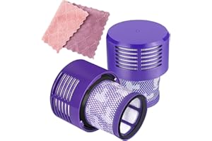 LRFDRESS Ersatzfilter V10 für Dyson V10 Cyclone, V10 Absolute, V10 Animal, V10 Total Clean, SV12, Ersatz für 969082-01, 2 Filter und 1 Reinigungsbürste