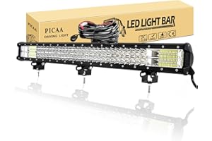 PICAA led Arbeitsscheinwerfer 28 Zoll 72.5CM 396W Lichtbalken 12V Mit Kabelbaum Zusatzscheinwerfer Bar Spot Flutlicht für SUV Offroad ATV UTV Traktor 4x4 Auto