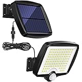 MPJ Luce Solare Led Esterno con Sensore di Movimento [118LED] Luci Solari da Esterno, IP65 Impermeabile LED Lampade Solari da