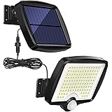 MPJ Dış mekan için solar lamba, 118 LED solar lamba, dış mekan, hareket sensörlü, IP65 su geçirmez, 120° aydınlatma açısı, ba