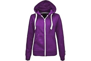 LUXE DIVA Girls Boys Children Fleece Plain Hoodie Top Kids Hooded Jacket Zip Up Warm Hoody 3-13 Years