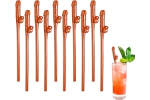 LONIMIA Pajitas de plástico reutilizables, divertidas pajitas para beber de plástico, pajitas reutilizables para fiestas, cumpleaños, bodas, despedidas de soltera, pajitas (doradas, 10 unidades)