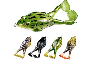 Pelican Mate Topwater Frog Lures Double Propellers Soft Silicone Bass Bait Realistic Frog Lures Kit Set Trout Pike Freshwater Saltwater