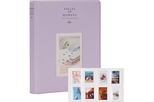 ZUIKAKU Mini-Fotoalbum mit 128 Fächern für Fuji Instax Mini 70 7s 8 8+ 9 11 25 50s 90, Polaroid Sofortbildkamera, Kodak Smile Printomatic Sofortbildkamera und Karten. (Violett)
