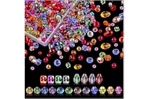 Ceihwa Lot de 800 Perles en Verre à Facettes Perle Cristal Couleur Perles Transparentes pour bijoux Perles Cristal 4mm 6mm 8mm Perles de Verre Cristal pour Bracelet Fabrication de Bijoux DIY-Couleur