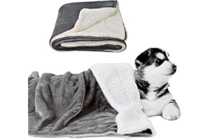 Guangyu Coperte Copertine Impermeabile per Animali Cane Gatto,Coperte Lavabile in Pile e Sherpa per Cuscini, seggiolini Auto mobili, Dimensioni,75 * 100CM (Grigio)