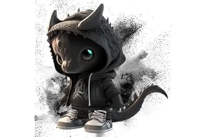 Amacigana Coole Drachen Dinosaurier Figuren Dekorationen, Niedliche Garten Drachen Skulptur, Drachen Figuren Harz, Halloween Dinosaur Statue, Mini Drachen Home Office Desktop Decor (schwarz)