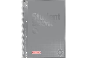 Brunnen 1067928192 Bloc-notes/bloc-notes pour étudiant Code (A4 quadrillé, linéature 28, 90 g/m², 80 feuilles), argenté