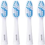 Sonisk Pulse | Testine per spazzolino elettrico | 4 testine di ricambio per Sonisk Pulse | Testa antimicrobica | 31.000 colpi