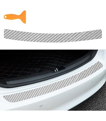 JNNJ 4D Kohlefaser Heckstoßstangenschutz (104x9cm) – Anti-Kratz-Folie In Schwarz, Universal Für Auto, SUV & LKW