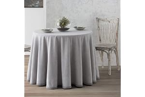 LANOVENANUBE Ropa o Falda Camilla, Enaguilla Redonda de Tejido Chenilla, Medida 60 cm diámetro, Color Gris Perla. Mantiene el Calor. Aspecto Aterciopelado y Tacto Muy Suave.