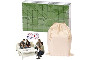 Hujinkan Mahjong Spiel, Original Majongsteine Spiel, Traditionelles Chinesisches Reise Tischspiel Mit Tragetasche, Verschleißfestes Brettspiel Mit 144 Fliesen Steinen