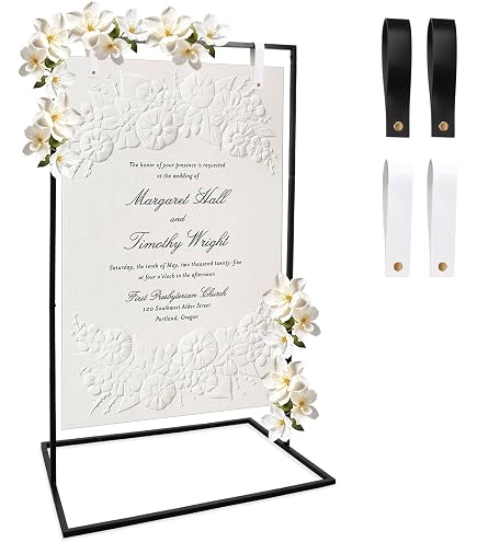 CZCPARY Panneau D'Affichage De Mariage Réglable - Support Table Blanc 120cm Ou 170cm