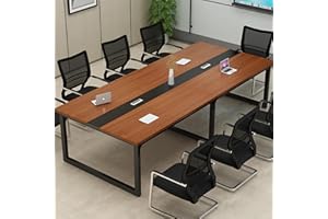 JSLJDM Tavolo da conferenza per 10 Persone,Tavolo per seminari,Grande Tavolo da conferenza Rettangolare,Tavolo da Formazione con Robusta Struttura in Metallo,Tavolo da Riunione Moderno E 240x120x74cm