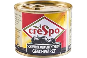 Crespo Olives Noires Confites Dénoyautées, La boîte de 85g net égoutté