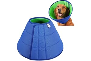 GANQUER Dog Cone Collar After Surgery, Soft Pet Protective Neck Cone for Small Medium Large Dogs Cats, Breathable Anti-Bite/Lick Dog Recovery Collar Adjustable Puppy Quick Healing Elizabeth Collar(size:L)
