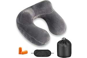 UYDF Cuscino per il collo da viaggio, cuscino per aereo, cuscino da viaggio, per treno e aereo,Grigio Scuro