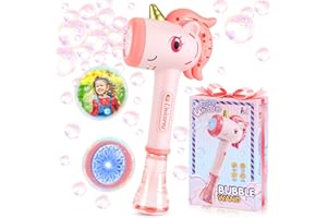 Getatoy Toys for 3+ Year Old Girls Kids: Unicorn Bubble Wand with Cool Light Gifts for Age 3 4 5 6 7 8 Years Old Kids Baby Bubble Machine for Parties Birthday for Toddler Ages 3-8