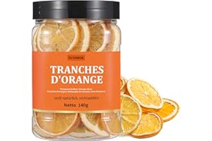 ULTHMOK Tranches d'orange séchées 140g, 100% naturelles, sans additifs artificiels ni sucre supplémentaire