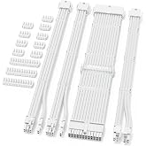Sirlyr PSU-kabelverlengset, Gevlochten pc-kabelverlengingen, 24-pins ATX x 1, 8-pins EPS x 1, 8-pins PCI-E x 2, vergulde pinn