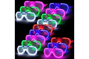 Vesmiga Neon LED Party Glasses – Light Up Flashing Glow Glasses for New Year's Eve, Christmas & Birthday, Disco Rave Sunglasses for Festival, Club, Wedding Party Favors (5/10/15/30 Pack)