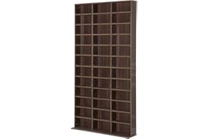HOMCOM Libreria Modulare Mobile Porta CD Classica 36 Scompartimenti RegolabilI Legno 195 × 102 × 23.5cm